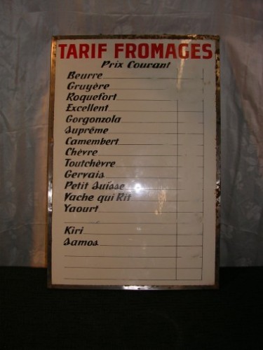 Tarif des fromages