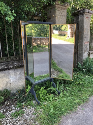 Ancien grand miroir triptyque.