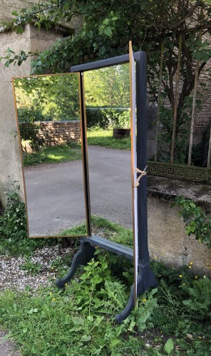 Ancien grand miroir triptyque.