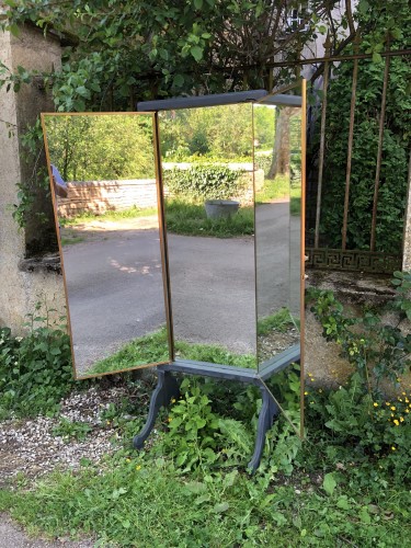 Ancien grand miroir triptyque.