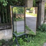 Ancien grand miroir triptyque.
