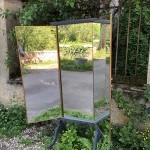 Ancien grand miroir triptyque.
