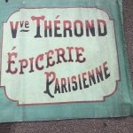 Ancien lambrequin, store, calicot, chocolat.